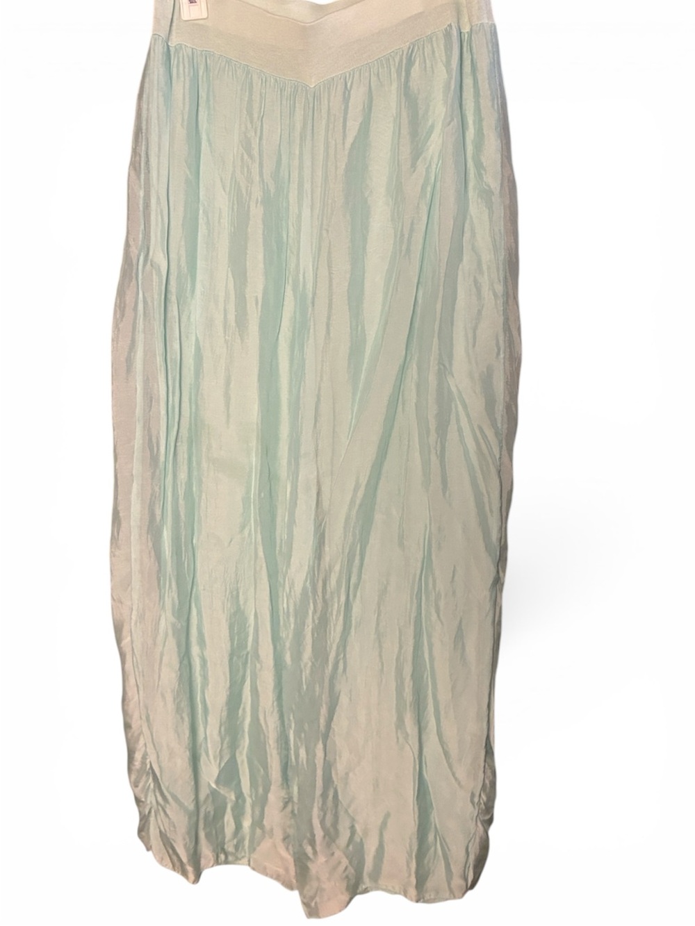 Belle France Wide Leg Silk Blend Lined Pants Aqua XL